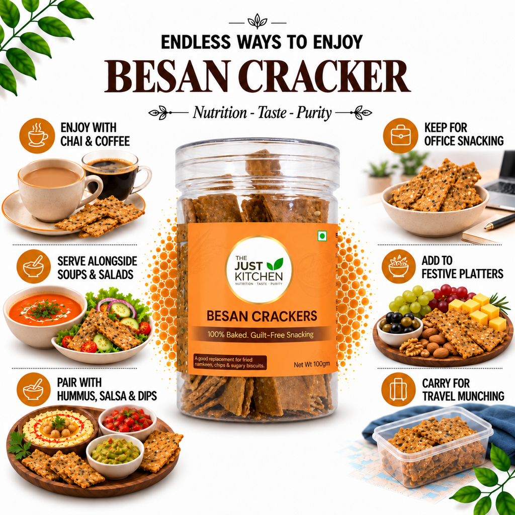The Just Kitchen Besan Crackers 100 g