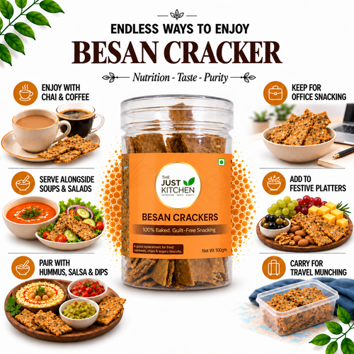 The Just Kitchen Besan Crackers 100 g