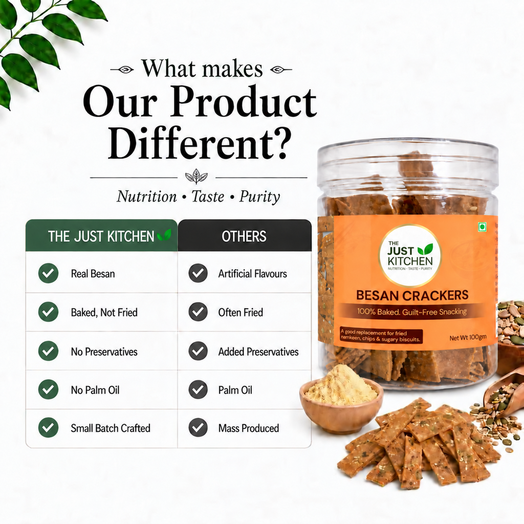 The Just Kitchen Besan Crackers 100 g