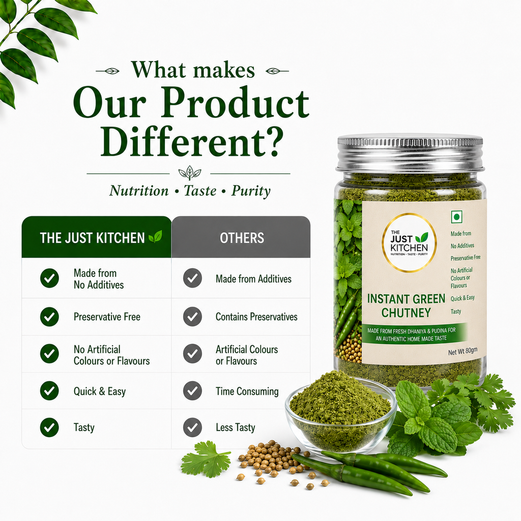 The Just Kitchen Instant Green Chutney Powder 80 g