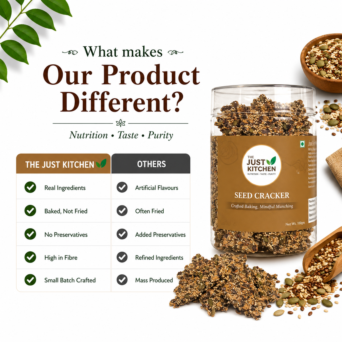 The Just Kitchen Seed Crackers 100 g