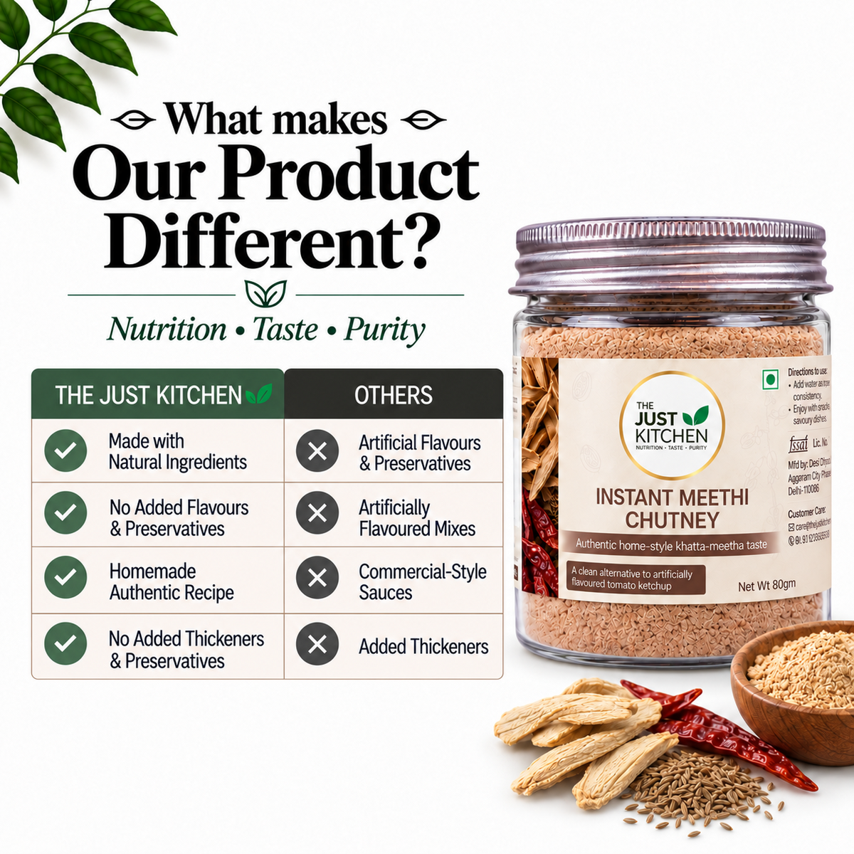 The Just Kitchen Instant Meethi Chutney 80 g