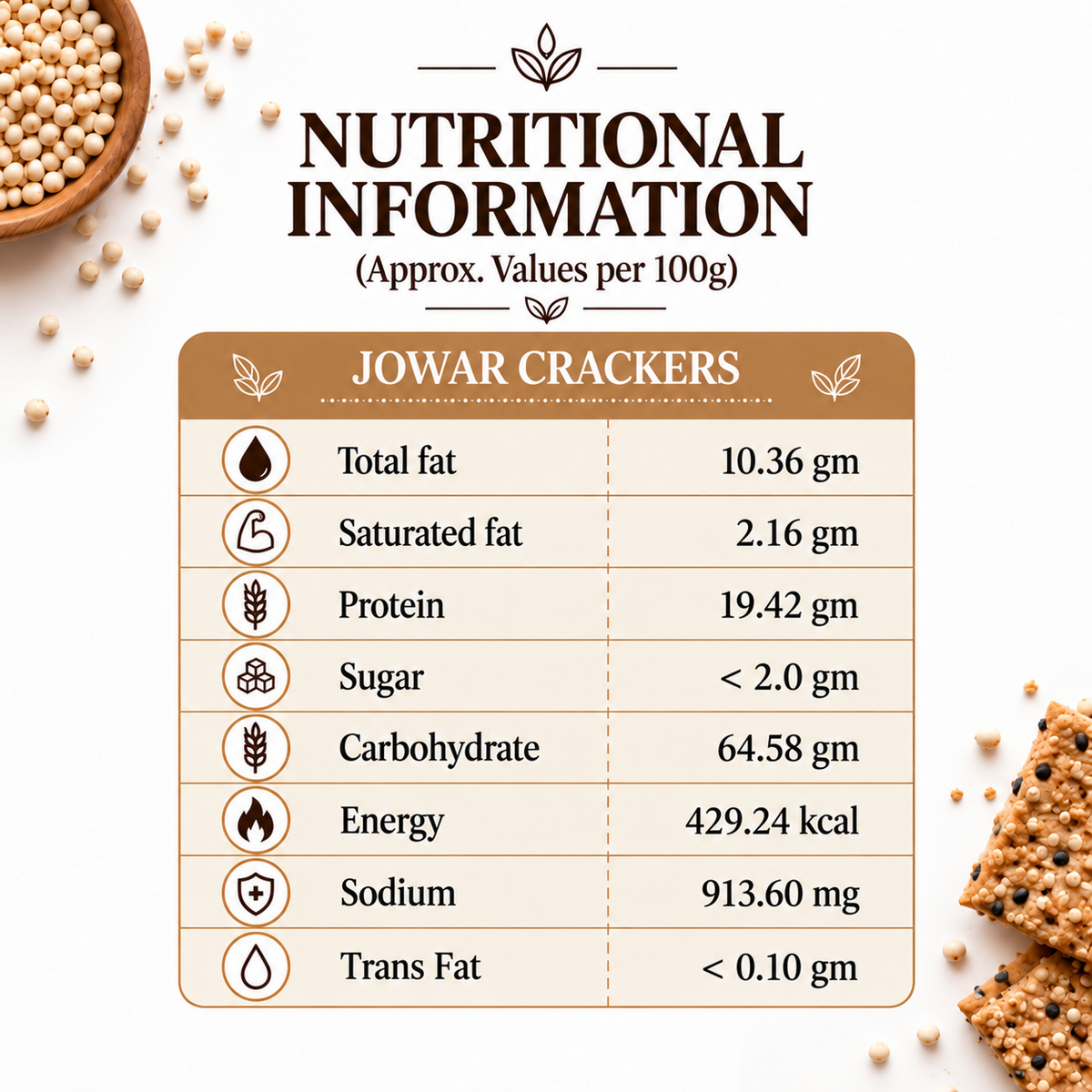 The Just Kitchen Jowar Crackers 150 g