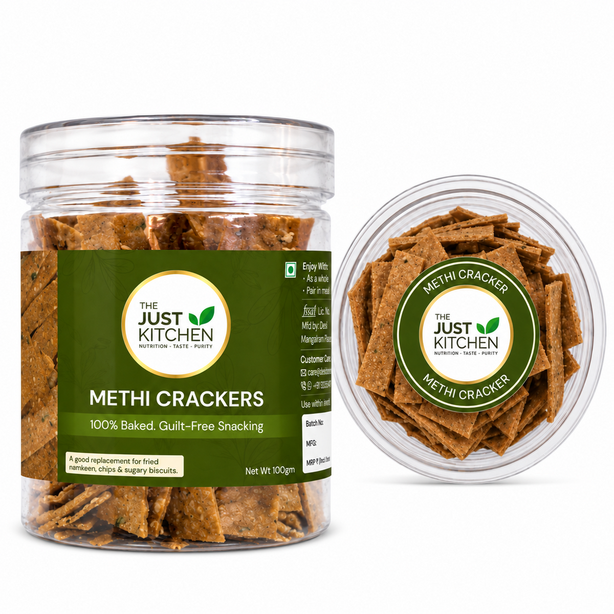 The Just Kitchen Methi Crackers 100 g