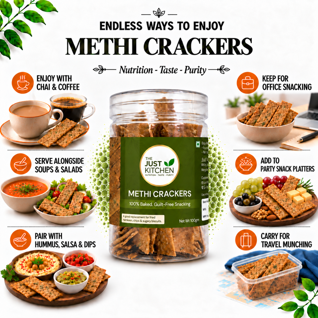 The Just Kitchen Methi Crackers 100 g