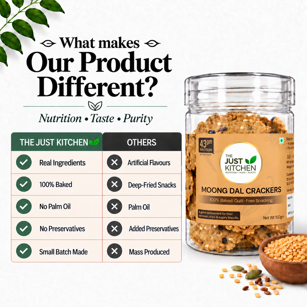 The Just Kitchen Moong Dal Crackers 150 g