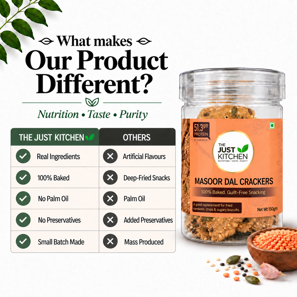 The Just Kitchen Masoor Dal Crackers 150 g