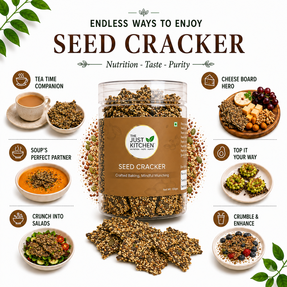 The Just Kitchen Seed Crackers 100 g